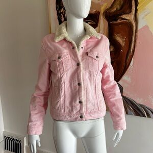 Levi's Light Pink Corduroy Jacket with Cream Sherpa Lining